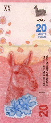 Argentina 20 Pesos ND (2017) - B11, P-361 UNC !!! foto