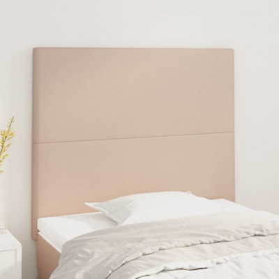 vidaXL Tăblii de pat 2 buc, cappuccino 100x5x78/88 cm piele ecologică 3116141 foto