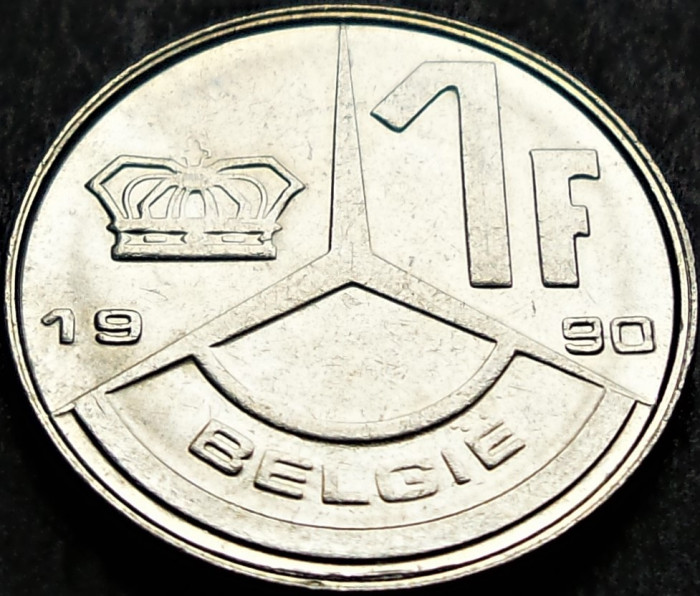 Moneda 1 FRANC - BELGIA, anul 1990 *cod 904
