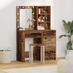 vidaXL Masă de Machiaj 2 pcs Maro 50 x 41 x 135 cm Lemn compozit