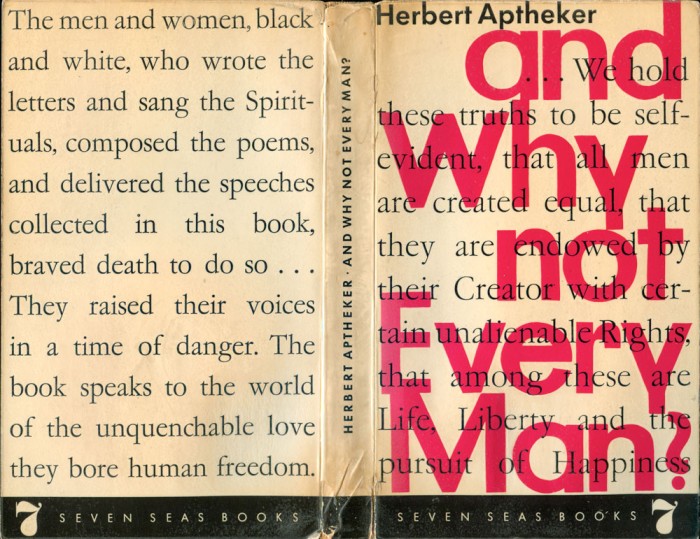 Title And why not every man? : the story of the fight against Negro slavery