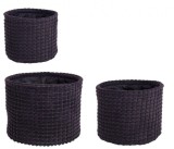Cumpara ieftin Set 3 cosuri depozitare textil negru 16x13 cm, 19x16 cm, 22x18 cm