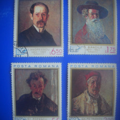 HOPCT LOT NR 207 ANIVERSARI PICTORI 1972 -4 TIMBRE VECHI -STAMPILAT-ROMANIA