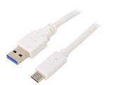 Cablu USB 3.0 A la C 1.8m Alb Aurit