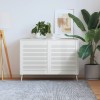 Gossi usi dulap design lambriu 2 buc. alb 69x59,4 cm, lemn masiv pin