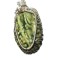 Pandantiv cu Jasp Oceanic, fir metalic argintiu, Verde, 4 cm