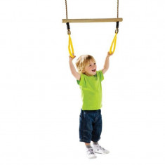 Leagan pentru copii KBT, tip trapez, lemn esenta tare, noduri securizate, franghie reglabila, 3 ani+ foto