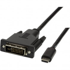 Cablu video Logilink UA0331 USB Male tip C - DVI Male 1.8m Negru foto