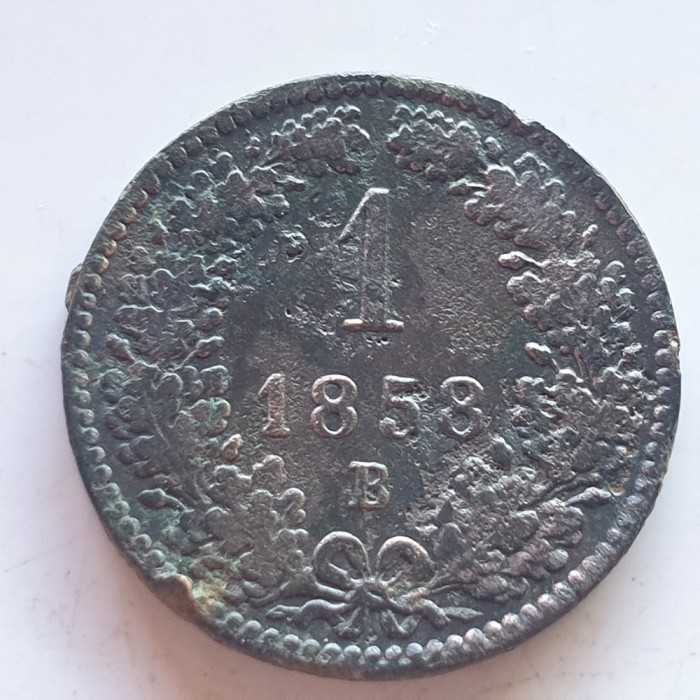Austria 1 kreuzer 1858 B Franz Iosif