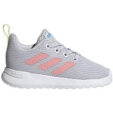 Pantofi sport copii Adidas Lite Racer CLN, Gri, Material tip plasa, Talpa moale, Elastic
