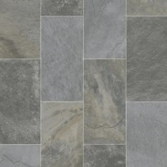 Linoleum Rezidential Antiderapant Clasa 21, Belgia, Model Salisbury 996, Suport Spuma, Grosime 2.3 mm, Imitatie Piatra, Gri, Maro, PVC, Latime 2m, Mar