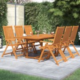 vidaXL Set mobilier de grădină, 7 piese, lemn masiv de acacia, 150-200 cm 3079638