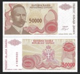 BOSNIA HERTEGOVINA - REPUBLICA SARBA - BANJA LUKA , 50000 / 50.000 DINARI / DINARA 1992 , P-153a , UNC , necirculata