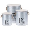 442176 H&amp;S Collection 3 Piece Storage Box Set with Rope Zinc