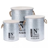 442176 H&amp;S Collection 3 Piece Storage Box Set with Rope Zinc