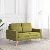 VidaXL Canapea cu 2 locuri, verde, material textil