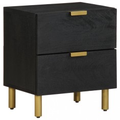 vidaXL Noptieră, negru, 40x33x46 cm, lemn masiv de mango 4017646