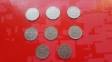 G484-Lot 9 monede Romania moderna 1leu 1992+6 buc 5 lei 1995+ 2 buc. 2 buc. 10 lei &ndash; 1995.