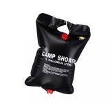 Dus Solar Portabil Pentru Camping, HYT &reg;, Cu Furtun Flexibil De Dus, Presiune Reglabila, Capacitate 20L, Negru