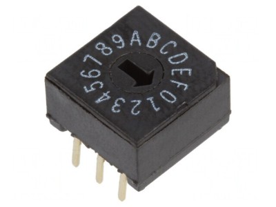 &amp;Icirc;ntrerupător Codificare HEX/BCD 10 Poz THT 50m&amp;Omega; foto