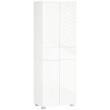 Dulap Bucatarie cu sertare,4 usi, cu 5 niveluri cu 3 rafturi reglabile, pentru sufragerie, alb lucios 60x35x170cm HOMCOM | Aosom Romania