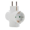 Adaptor 3 prize Hoff Line, 16A, contact de protectie, alb