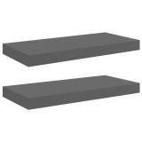 Cumpara ieftin Rafturi de perete, 2 buc., gri extralucios, 50x23,5x3,8 cm, MDF