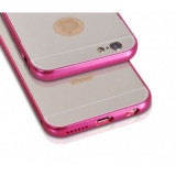 Husa Bumper Aluminiu cu capac Samsung Galaxy S5 Pink, Plastic, Carcasa