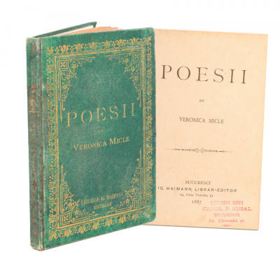 Veronica Micle, Poesii, 1887, prima ediție, piesă rară foto