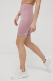 Adidas Performance pantaloni scurți de antrenament Optime HG1202 femei, culoarea roz, neted, high waist