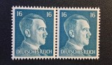 Germania (1941&ndash;1944) - Filatelie / Pereche Orizontală de 2 Timbre Uzuale 16Pf Albastru-Verdui (MINT / Neștampilată) CLK1