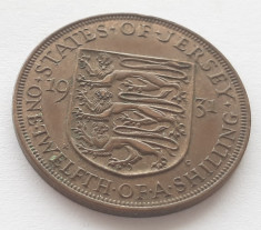 104. Moneda Jersey 1/12 Shillings 1931 (&amp;quot;Penny&amp;quot;) (tiraj 204,000 buc) foto