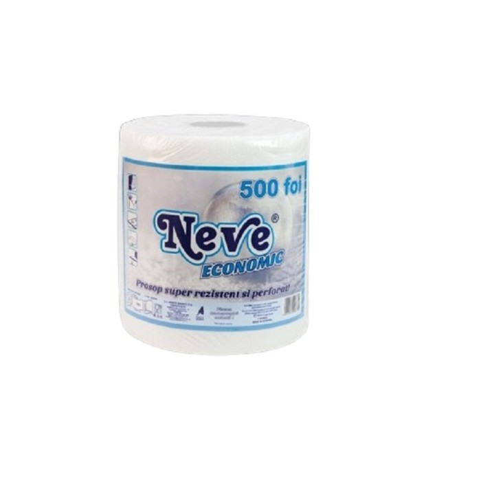 Prosop de Hartie Profesional 500 Foi &ndash; 2 Straturi Absorbante, 23x20cm