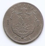 Romania 1 Leu 1894 - Carol I, Argint 5 g/835, 23 mm, KM-24 (1)