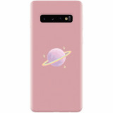 Husa silicon pentru Samsung Galaxy S10, Saturn On Pink