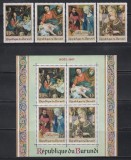 Burundi 1967 - Crăciun - Picturi de van Dyck, Crivelli, s.a., Serie + Colita, MNH