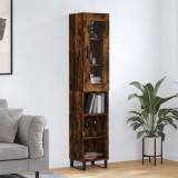 VidaXL Dulap &icirc;nalt, stejar fumuriu, 34,5x34x180 cm, lemn prelucrat