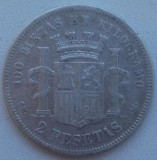Moneda Spania - 2 Pesetas 1870 - SN M - An rar - Argint, Europa