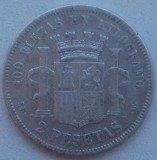 Moneda Spania - 2 Pesetas 1870 - SN M - An rar - Argint, Europa