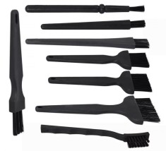 Set perii antistatice pentru aparate electronice, 8 piese, plastic, 12,5 - 17cm, negru