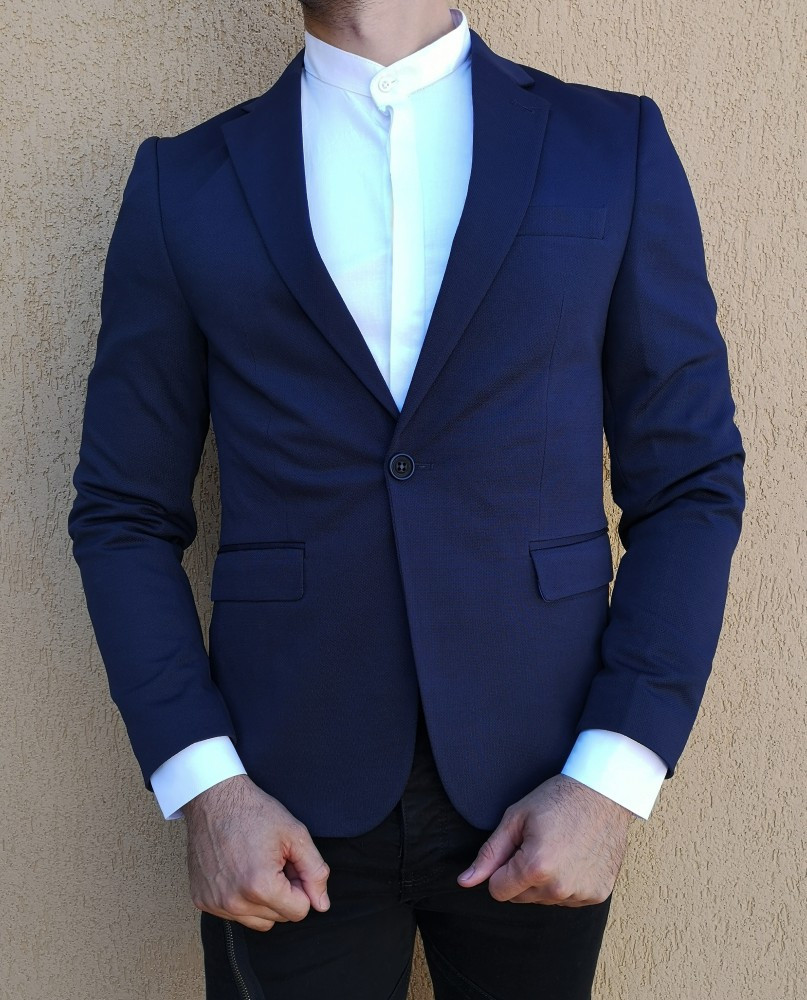 Sacou bleumarin - Sacou slim fit Sacou elegant Sacou barbat, 46, 50 |  Okazii.ro