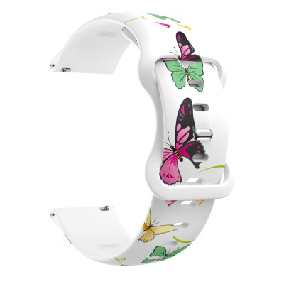 Curea silicon, compatibila Samsung Galaxy Watch 4 Classic, 46mm, VD Very Dream&amp;reg;, Quick Release, Spring Butterfly foto