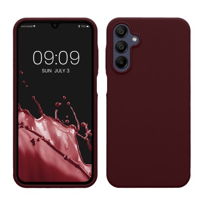 Husa Kwmobile pentru Samsung Galaxy A15 5G, Visiniu, Silicon, KWM000021MF014C foto
