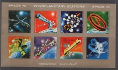 YEMEN, SPACE - BLOC MNH IMPERF. foto