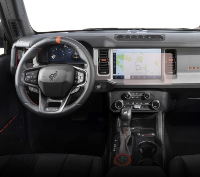 Folie Protectie Navigatie Ford Bronco Raptor 2022+, Duragon, protectie Display Navigatie, silicon Transparent, Anti-zgarieturi, kit instalare