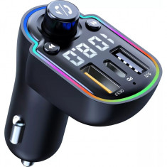 Modulator FM Bluetooth 5.0 EverQ®,TransmitatorFM,Hands-Free,Incarcator auto