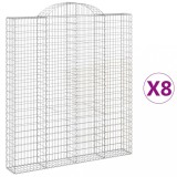 Cumpara ieftin Cosuri gabion arcuite,8 buc., 200x30x220/240cm, fier galvanizat
