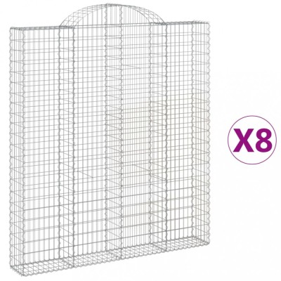 Cosuri gabion arcuite,8 buc., 200x30x220/240cm, fier galvanizat foto