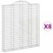 Cosuri gabion arcuite,8 buc., 200x30x220/240cm, fier galvanizat