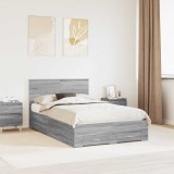 VidaXL Cadru de pat cu headboard Gri Sonoma 120 x 190 cm Lemn compozit 3410927